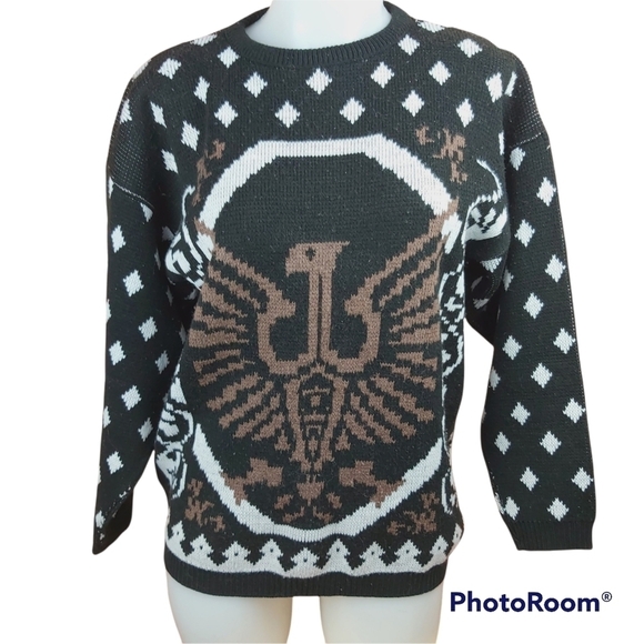 universal knits Sweaters - VINTAGE Aztec knitted crew neck sweater Made in Canada